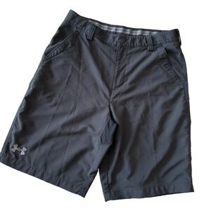 Under Armour Mens Gray Performance Golf Shorts Size 30 Flat Front HeatGear